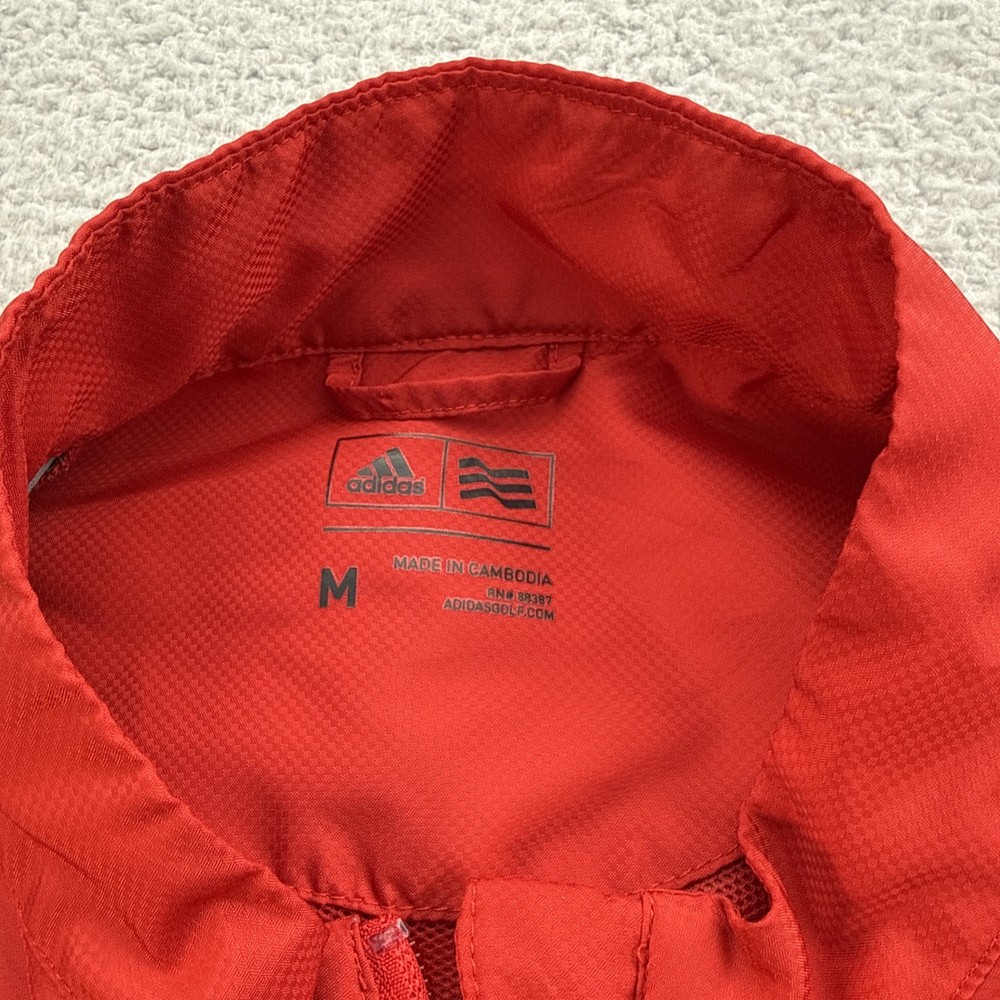 Pinehurst Adidas Golf Windbreaker 1/4 Zip Pullover Mens Medium Red Performance