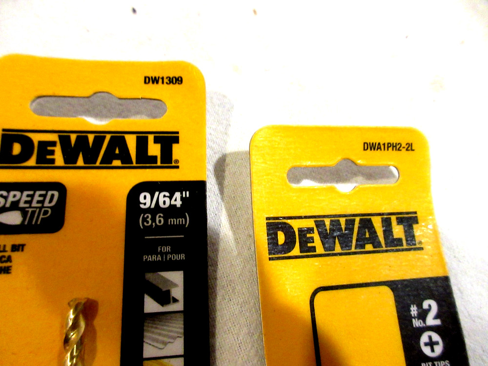 Dewalt DW1309 (9/64 Drill Bit) & DWA1PH2-2L (Phillips Bits) Titanium NIP
