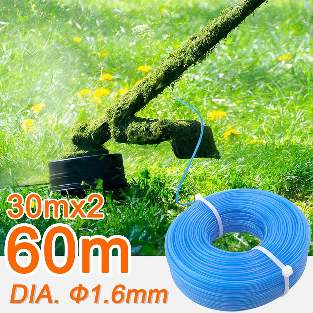 Grass Trimmer Line .065'' 98ft x 2 Rolls String Spools for Weed blue