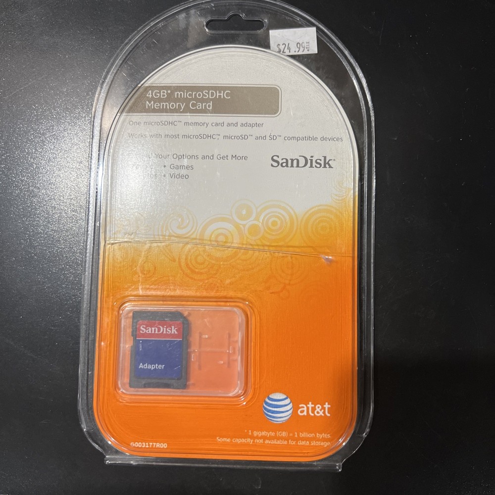 SanDisk 4GB Micro & SDHC Memory Card AT&T - New
