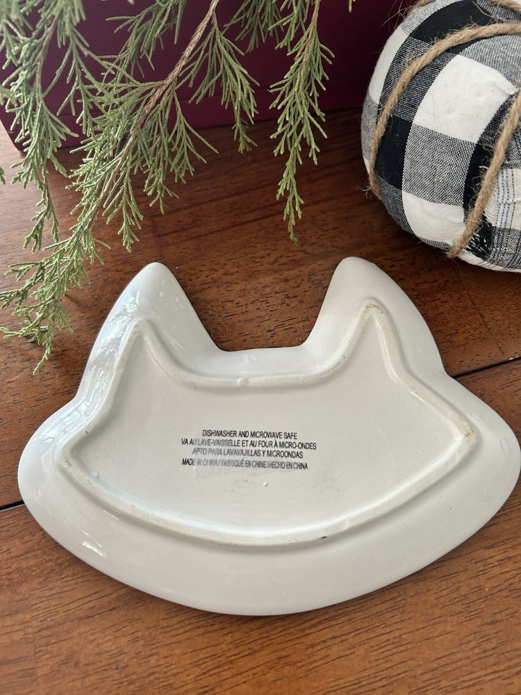 Ceramic Retro Black Cat Trinket Dish