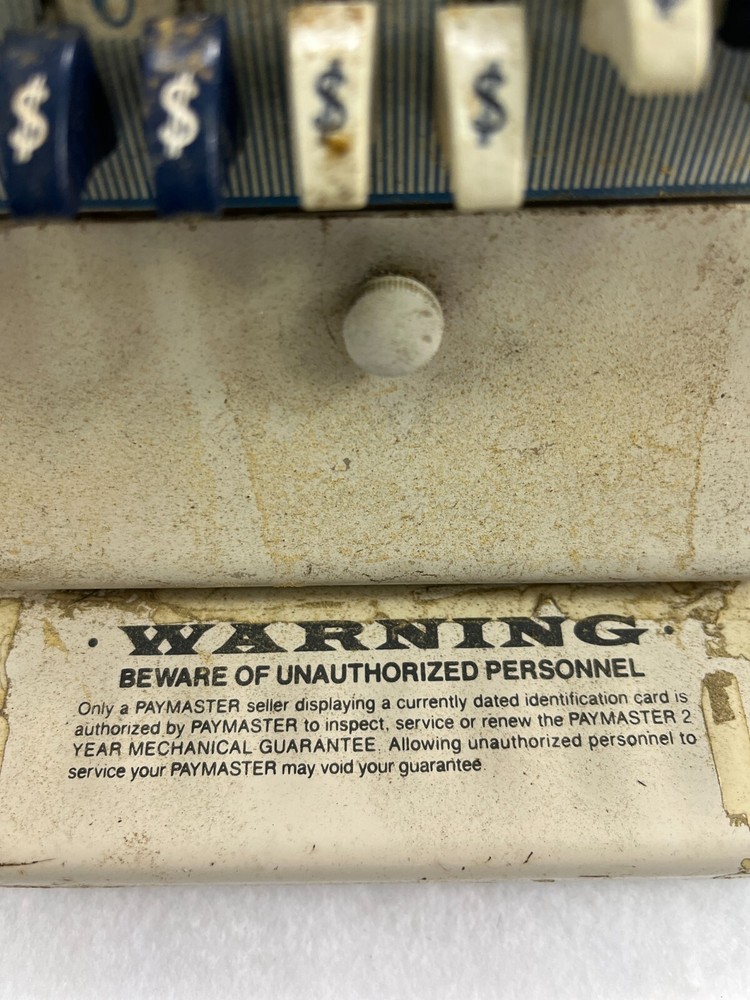 Vintage Paymaster Check Writer Machine Series S-1000