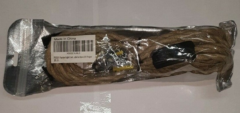 BENCHEN PEESIN PENDANT LIGHT CORD 15FT TWISTED HEMP ROPE E26 SOCKET SINGLE LIGHT