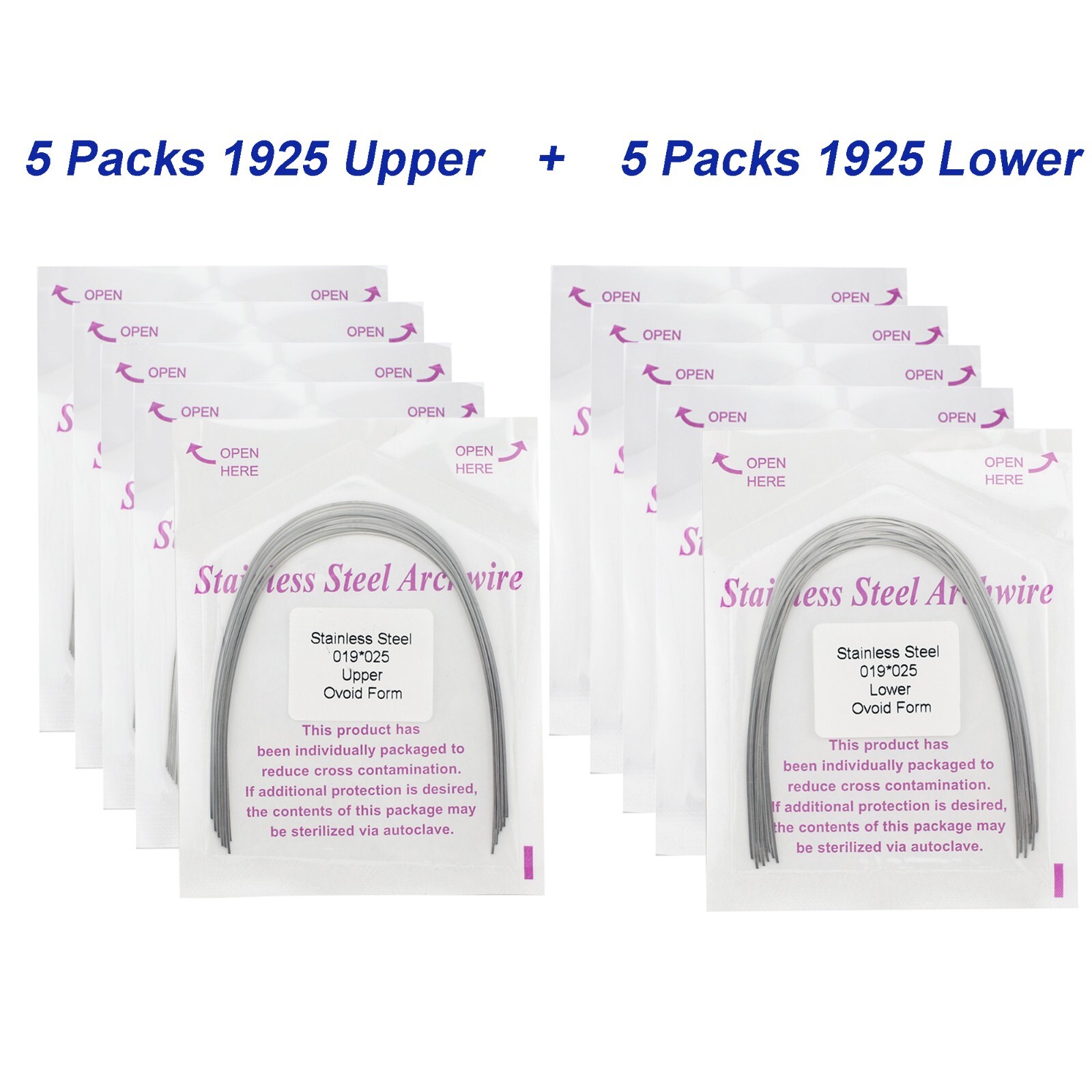 100Pcs Dental Orthodontic Arch Wire NiTi Stainless Steel Ovoid Round Rectangular