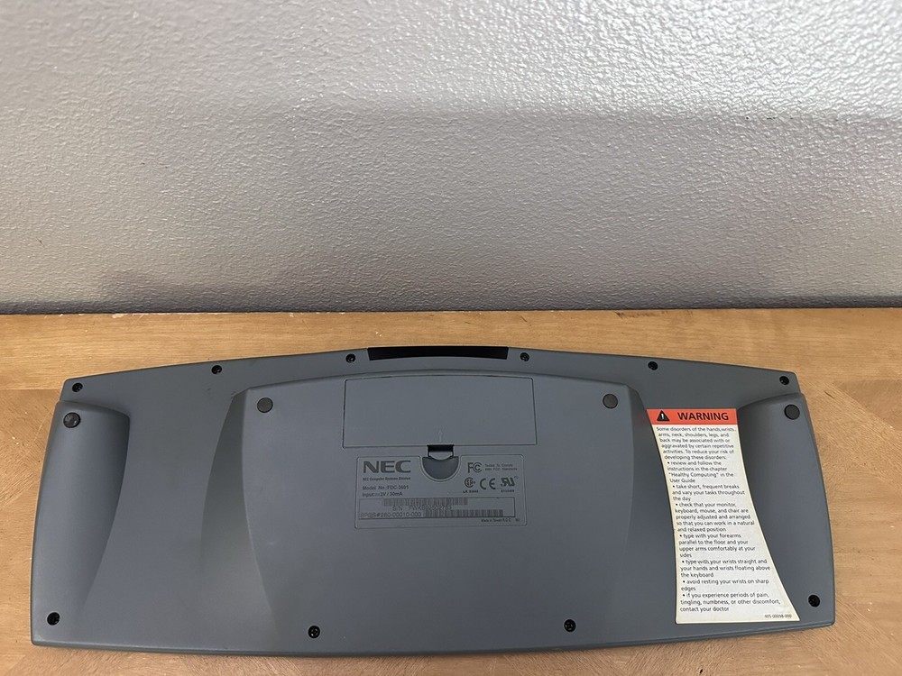 NEC Wireless Keyboard - Model No. FDC-3601 Made in Taiwan.