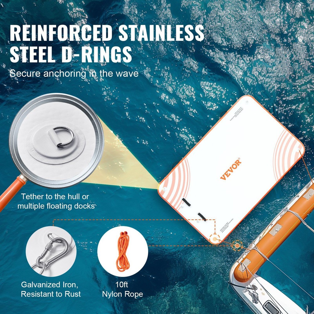 Inflatable Floating Dock, 8 x 5FT Inflatable Dock Platform with Carrying Bag