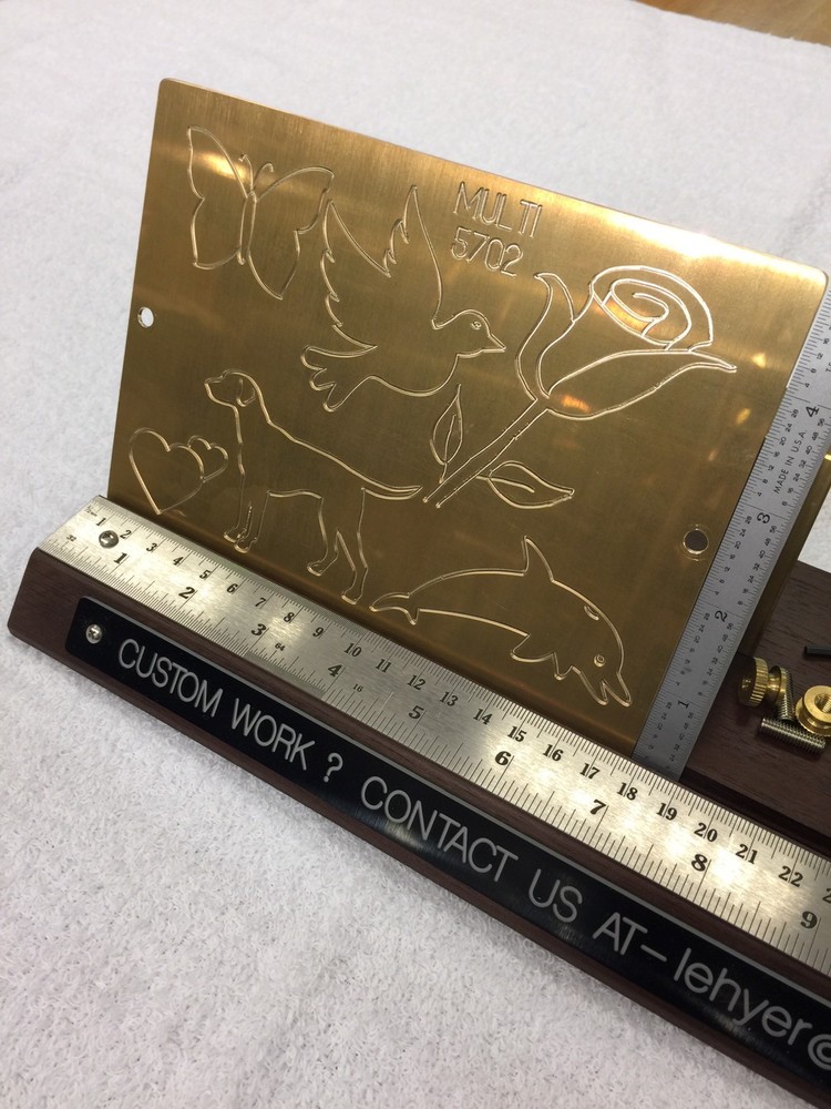MULTI IMAGE #2 MASTER TEMPLATE BRASS ENGRAVING PLATE FOR NEW HERMES FONT TRAY