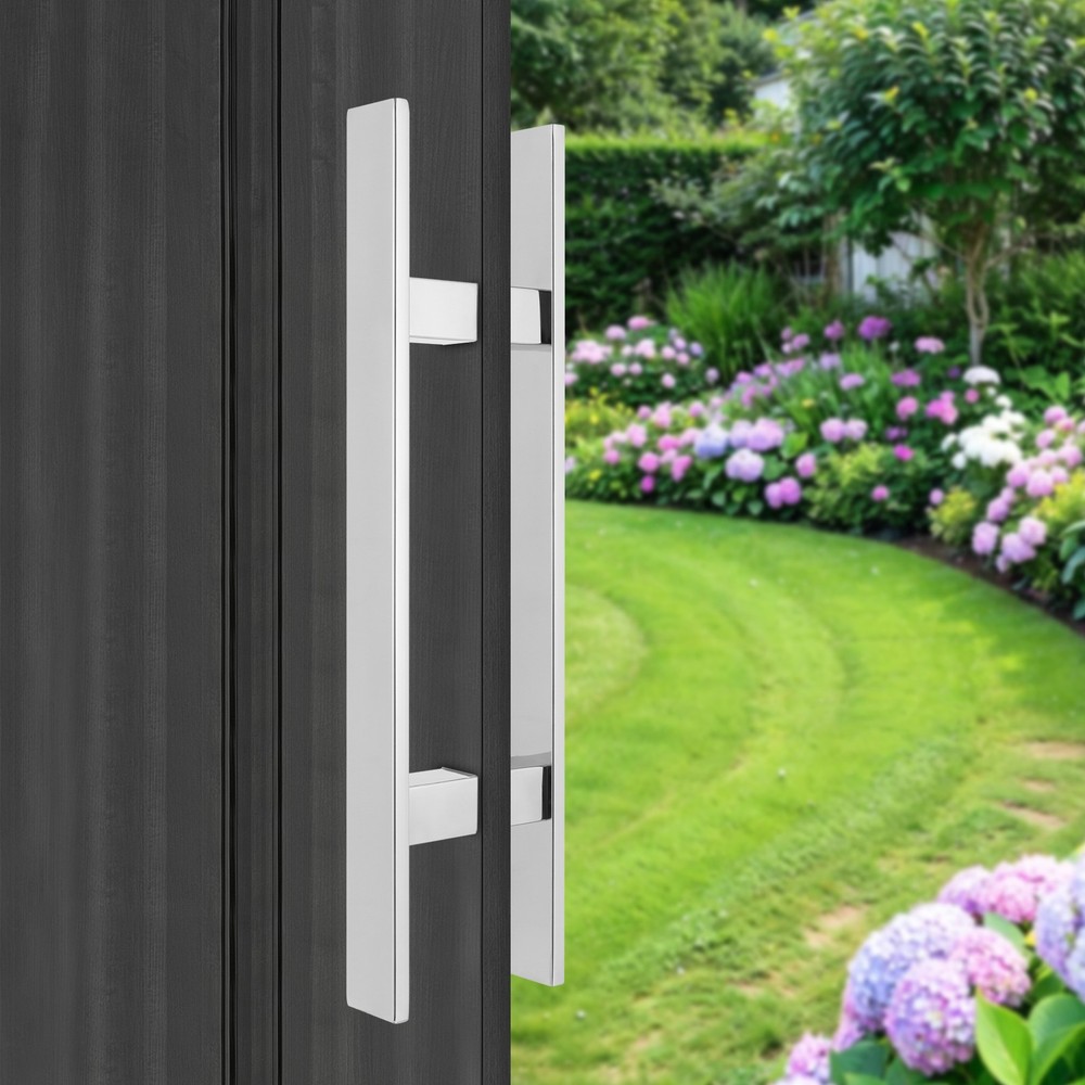 Stainless Steel Double Sided Push Pull Door Handle, H-shaped Door Pull Handle