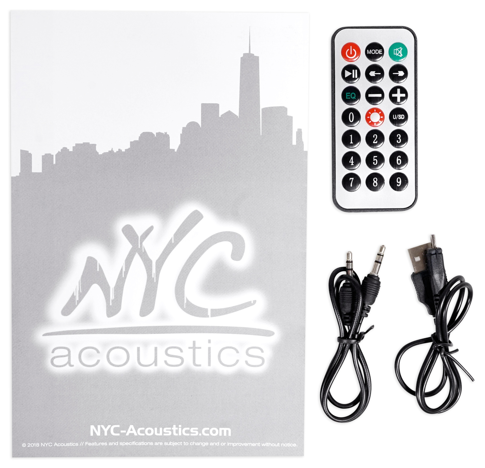 NYC Acoustics X-Tower Bluetooth Karaoke Machine System w/LED's+Microphone+Remote