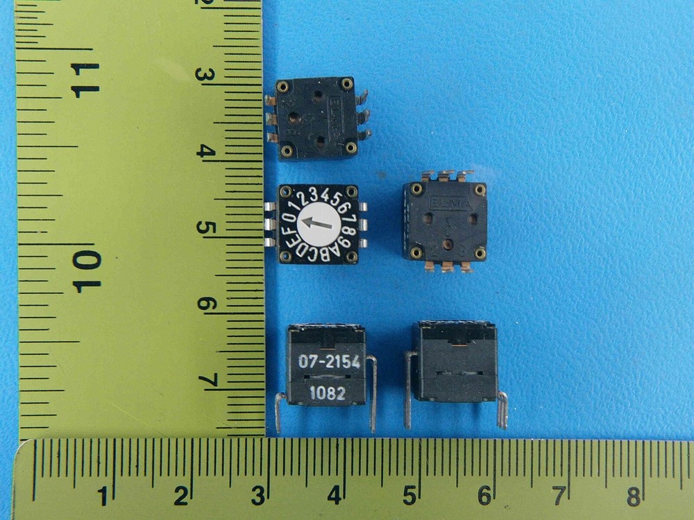 Rotary Coded Switch, 07-2154 , ELMA, 16 Positions, Screw Driver Slot Actuator