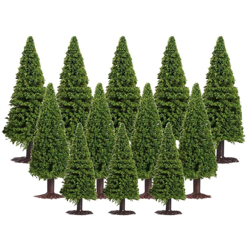 40pcs Model Pine Trees Deep Green Christmas Village HO Scale Railway Layout