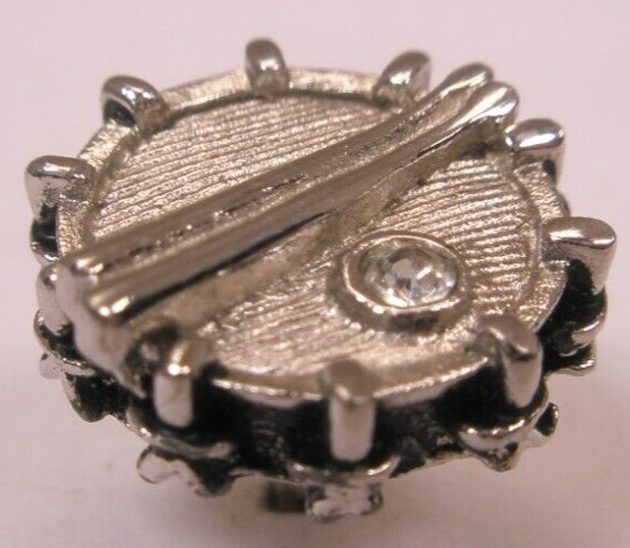 Rhinestone Drum Vintage SWANK Tie Tack Lapel Pin music band drums drummer h63