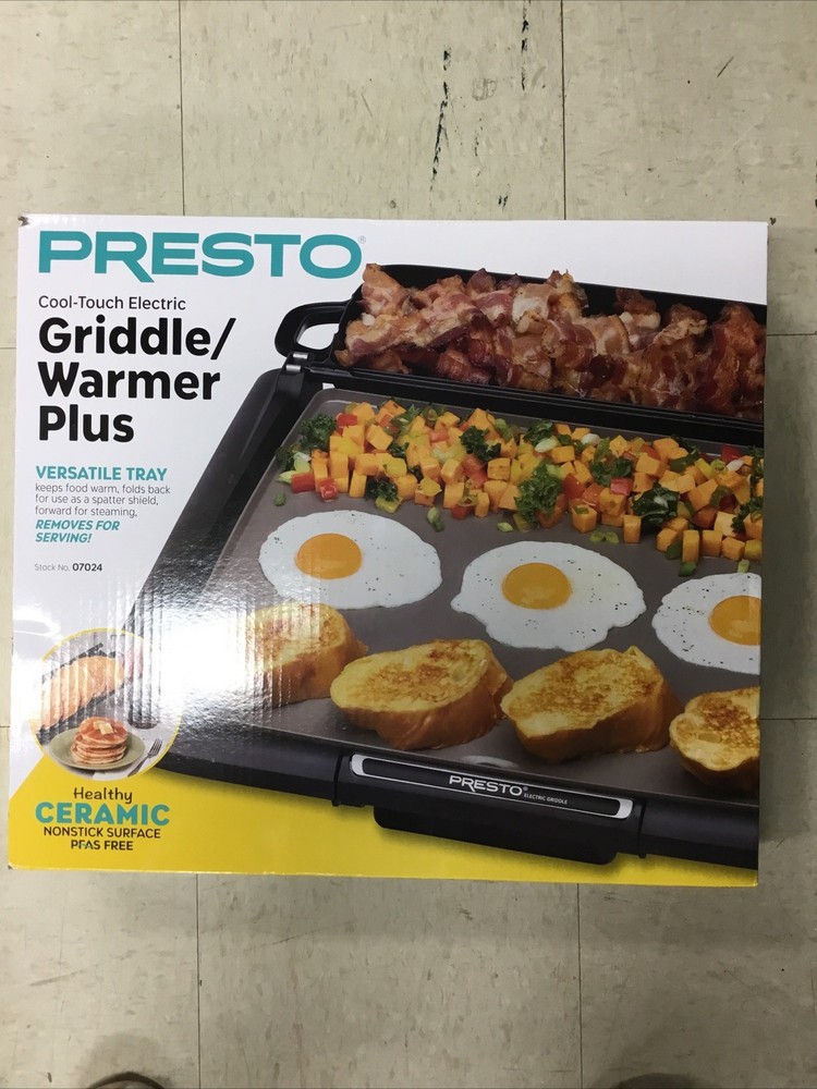 Presto 07024 Ceramic Electric Griddle/Warmer Plus, Black