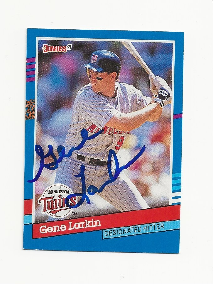 GENE    LARKIN     TWINS     AUTOGRAPHED    CARD