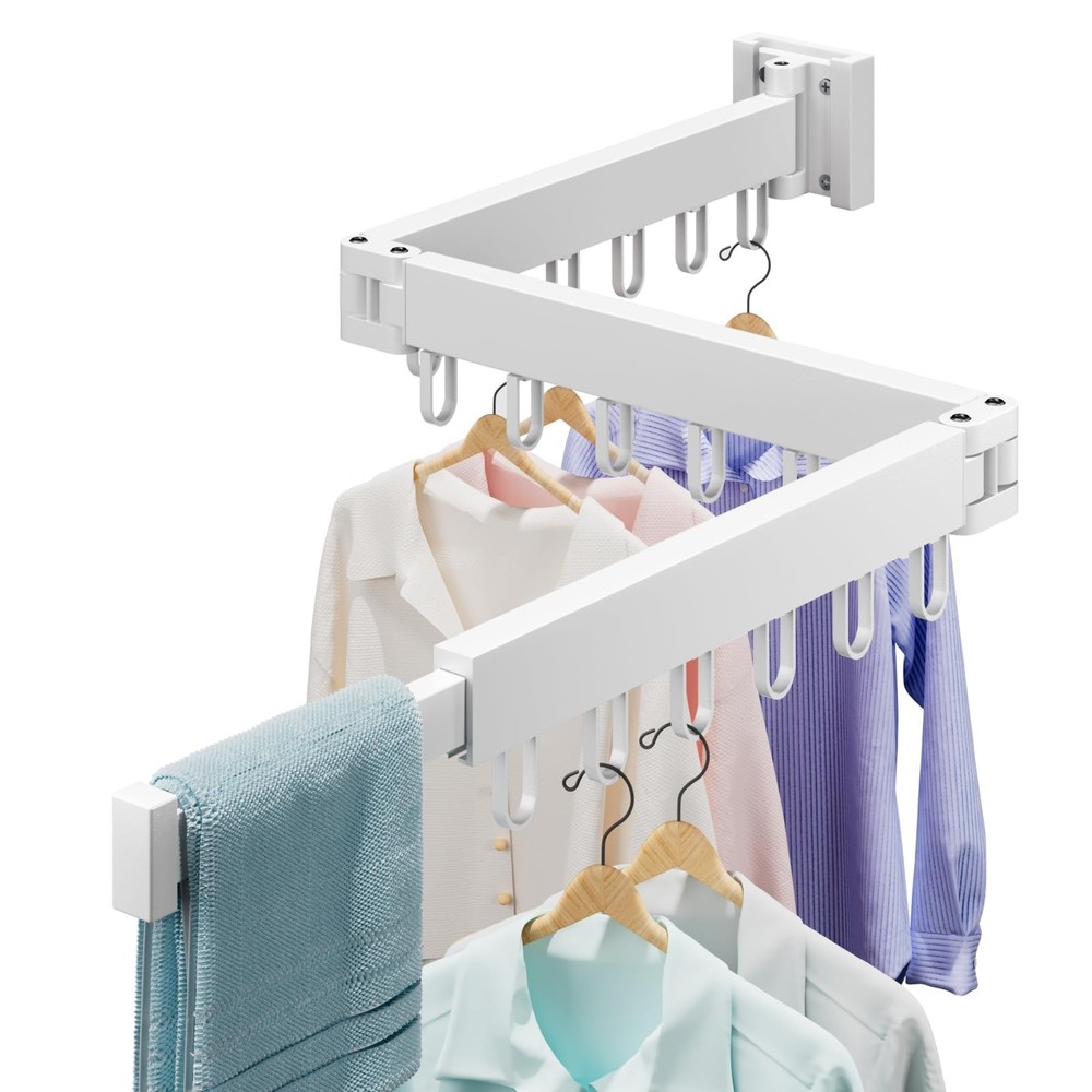 Clothes Drying Rack Wall Mounted, Laundry Drying Rack Collapsible, Foldable &...