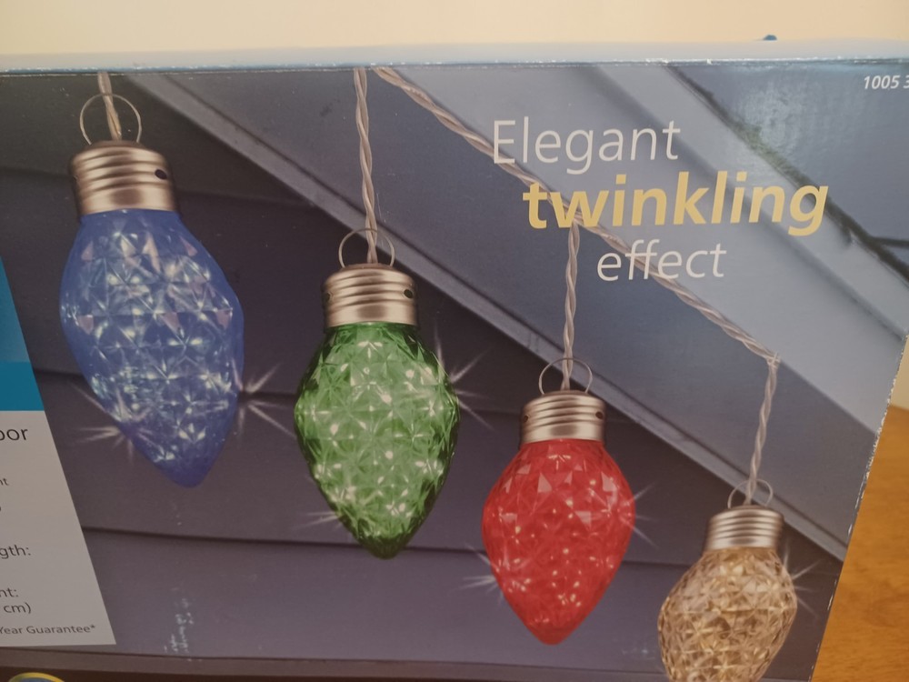 Philips Elegant Twinkling Effect 4 Large 9" Oversized Hanging C Bulbs LED