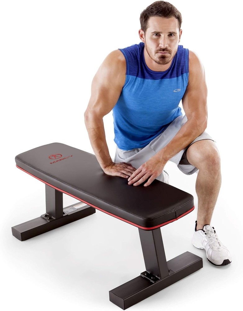 Space-Saving Low-Profile Weight Bench - 600 Lbs Max, Versatile for All Workouts