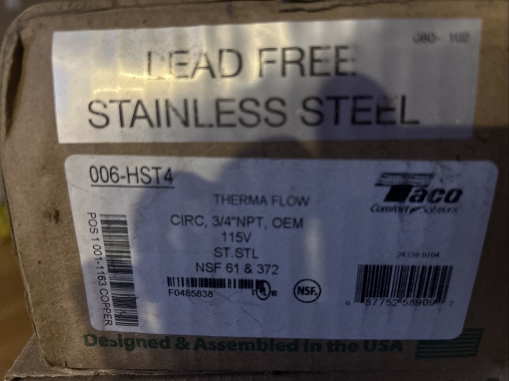 Taco 006-HST4 Circulator 3/4”