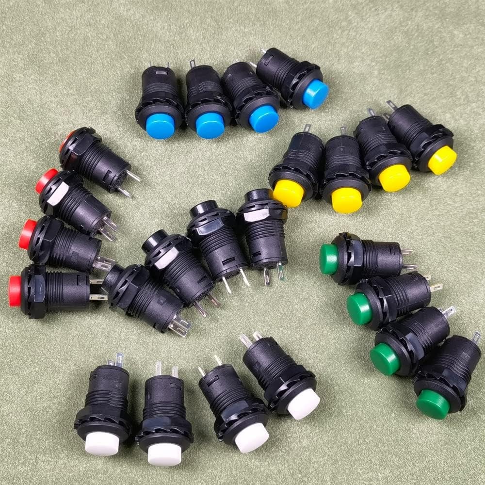24pcs 12mm Latching Push Button Switch SPST ON/OFF AC 250V/1.5A