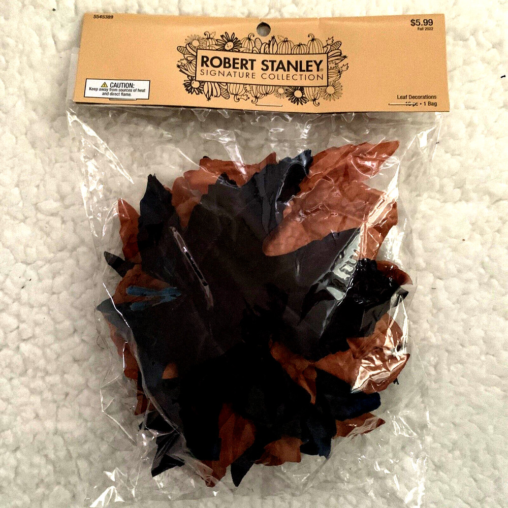 NEW Table Decor Fall Thanksgiving Navy & Copper Leaf Placemats & Pumpkins
