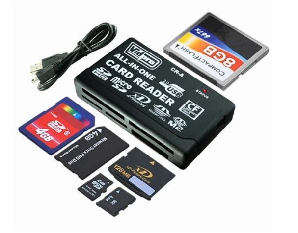 6 Slot All in One USB 2.0 Memory Card Reader SD SDHC CF XD MS MICROSD