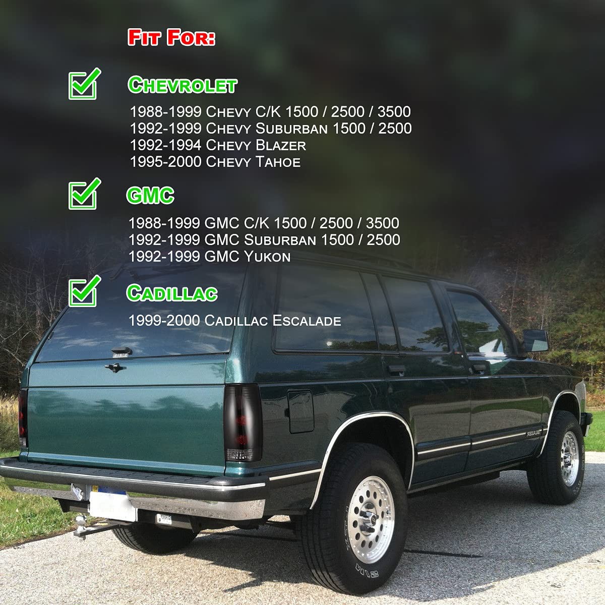 Tail Lights for GMC Yukon 1992-1999 / Chevy Suburban Tahoe 1992-1999