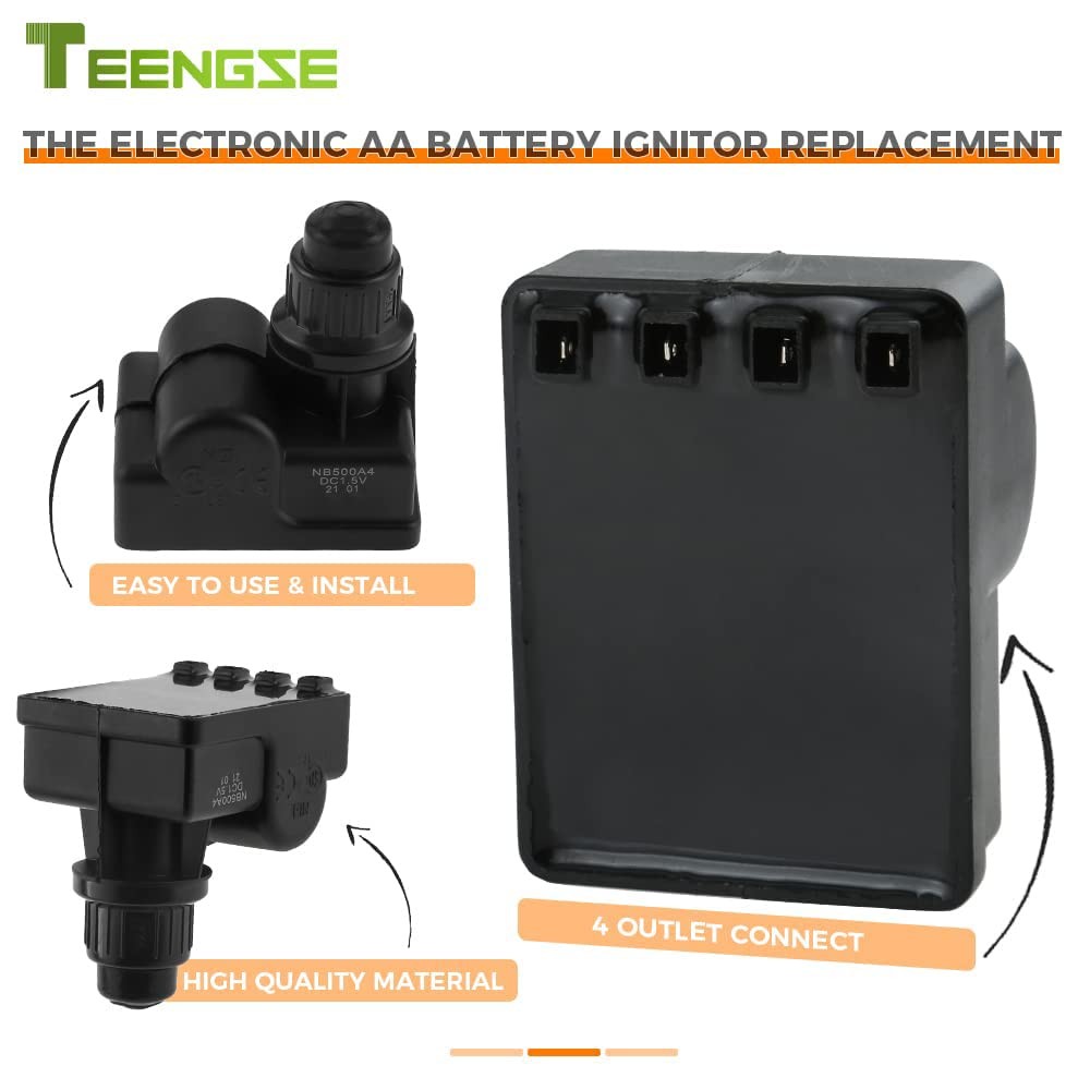 TEENGSE Grill Igniter Assembly Kit, Gas Spark Generator, BLACK