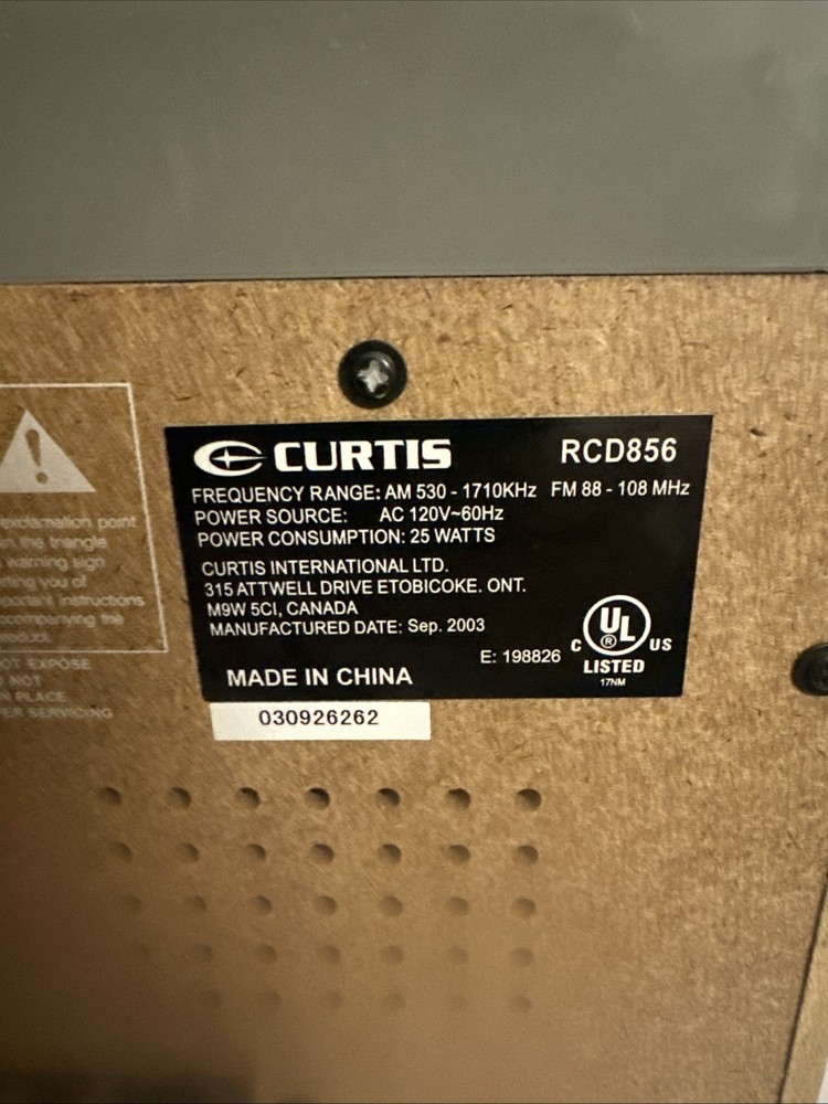 Rare Curtis RCD856 CD Player System No Speakers