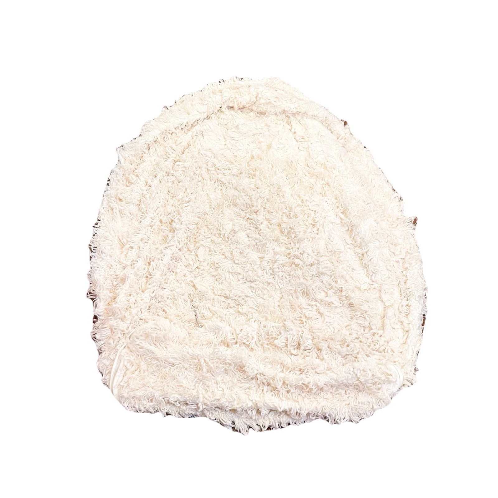 Pottery Barn Teen Ivory Shaggy Faux Fur Bean Bag Cover Retro Boho Zip Closure