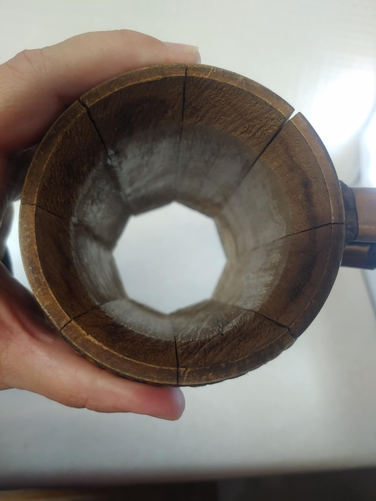 Wooden beer stein Tankard with rope handle Golden Spike No insert