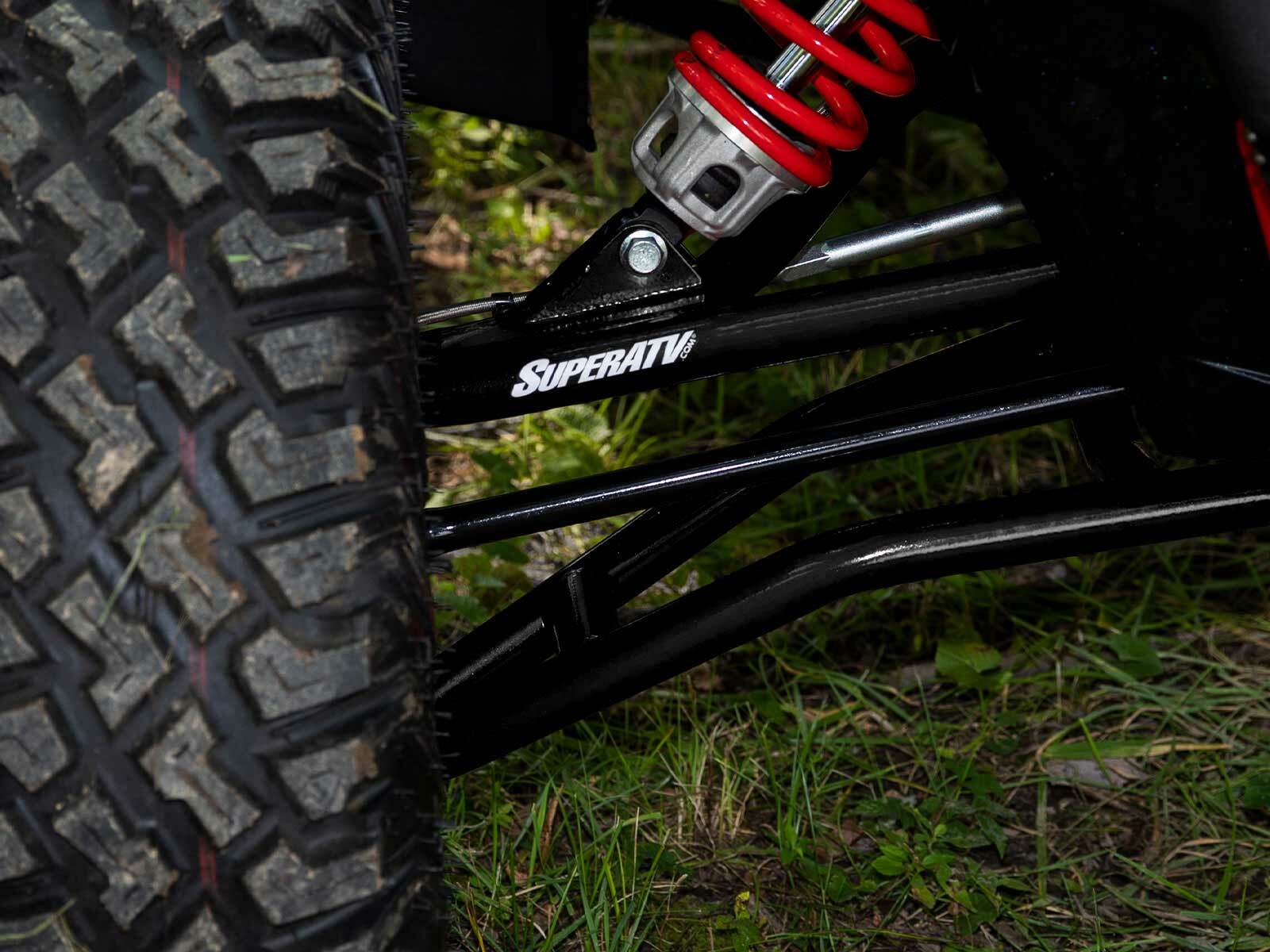 SuperATV Heavy Duty High Clearance A Arms for Polaris RZR XP Turbo S - Black