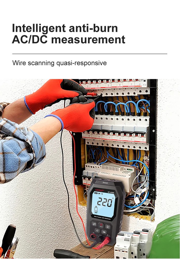 2in1 Network Cable Tester & Digital Multimeter Cable Tracker Cat5Cat6 PoE Tester