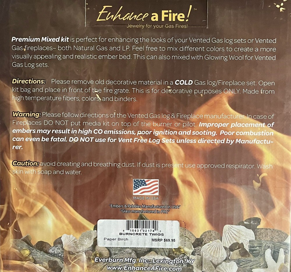 Enhance A Fire “Paper Birch Burncrete”