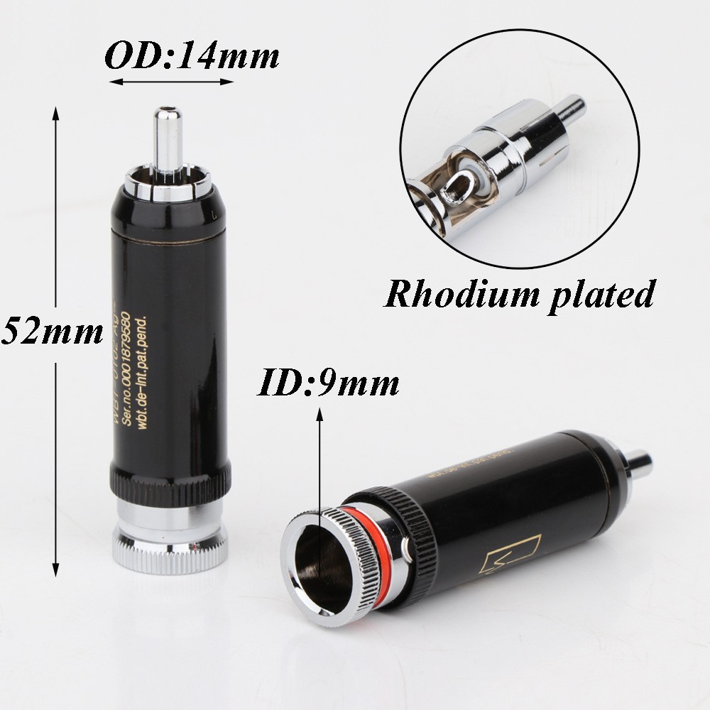 4* Rhodium Plated WBT-0102 RCA Plug Connector Audio Interconnect Terminal Socket
