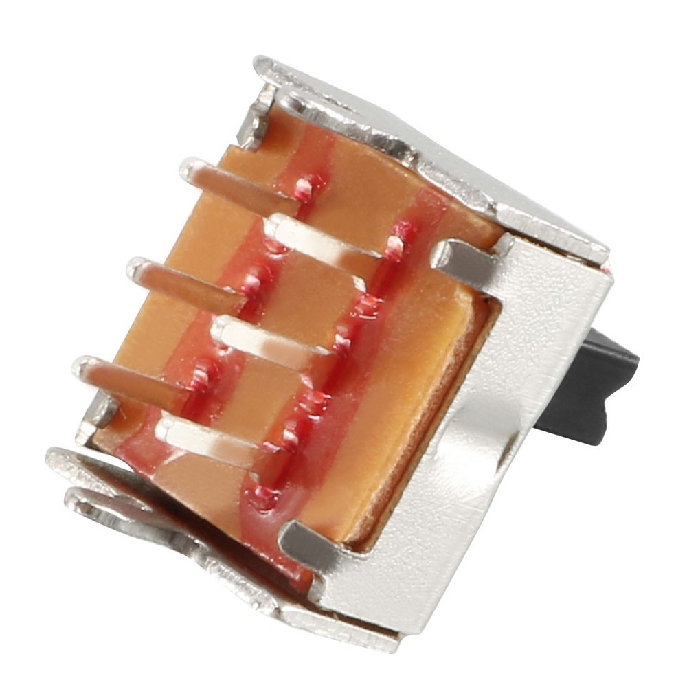 100Pcs 5mm Vertical Slide Switch DPDT 2P2T 6 Terminal PCB Panel Latching
