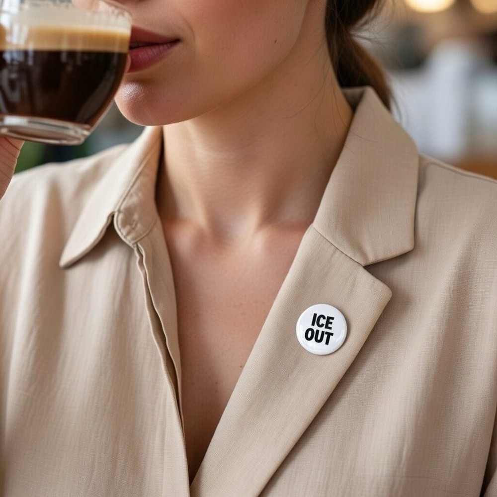 IN HAND ICE OUT PIN Alex Pretti Renee Good Protest Be Good 1.25”