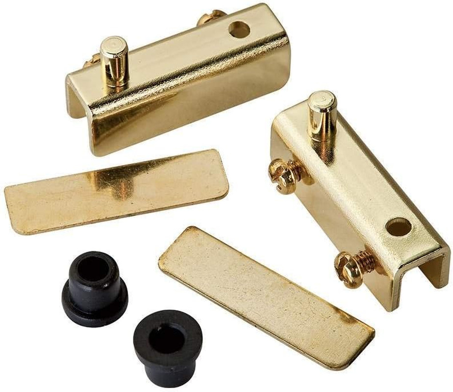 Glass Door Pivot Hinge, Polished Brass Pair