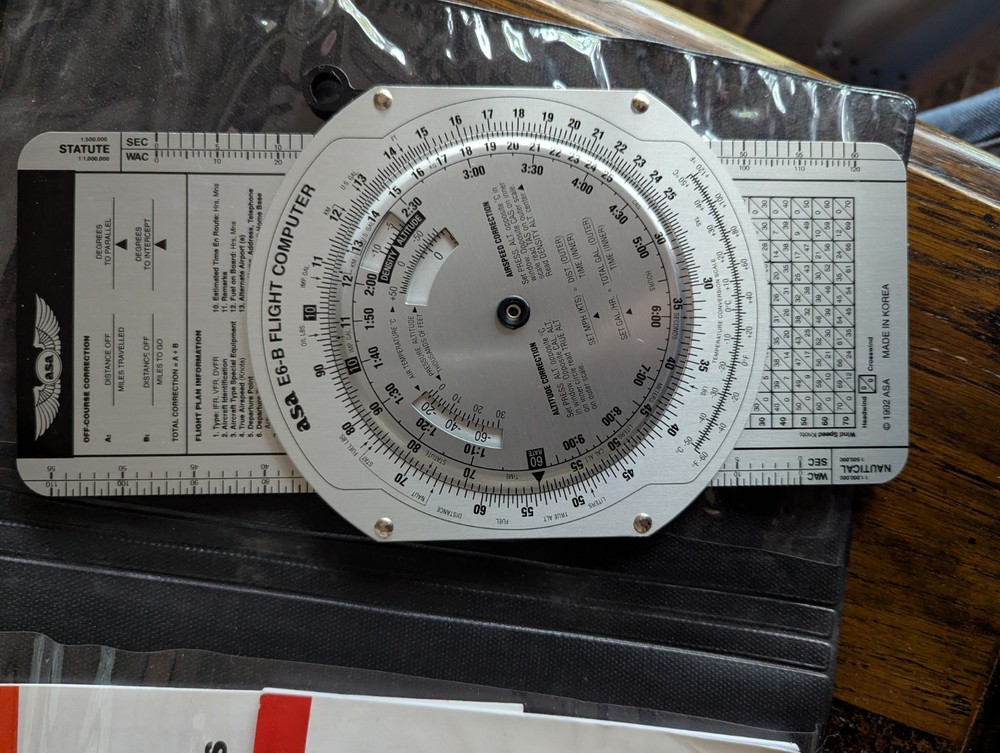 ASA AirClassics E6-B Flight Computer Metal Set with Wind Slide, Case and Manual