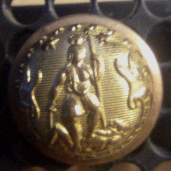 Virginia State Seal Button  VA 20a 1865-1870