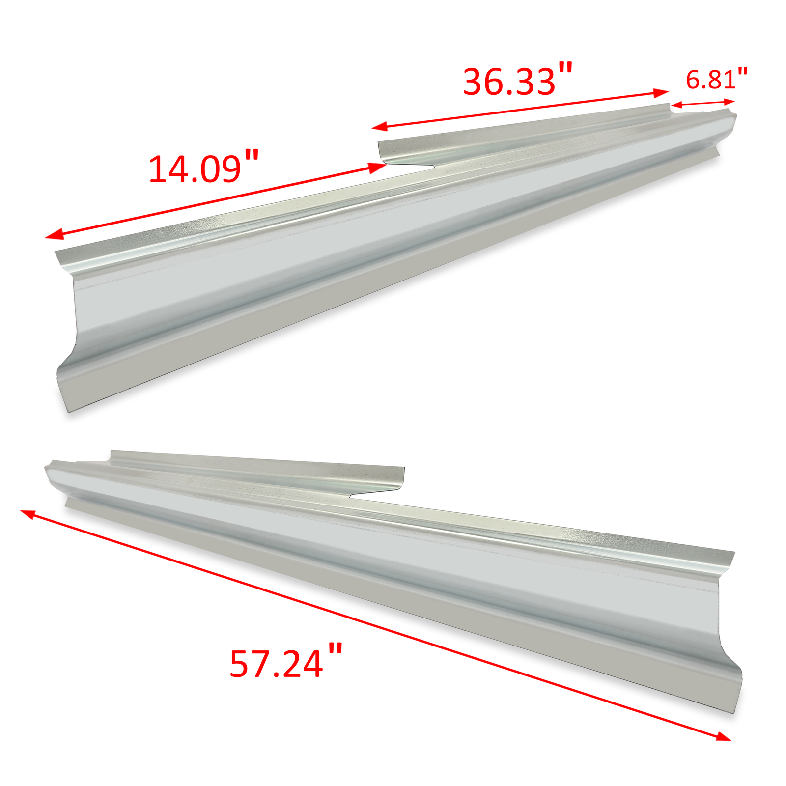 Outer Rocker Panels Pair For 1994-2002 Dodge Ram Regular/Extended Cab Pickup