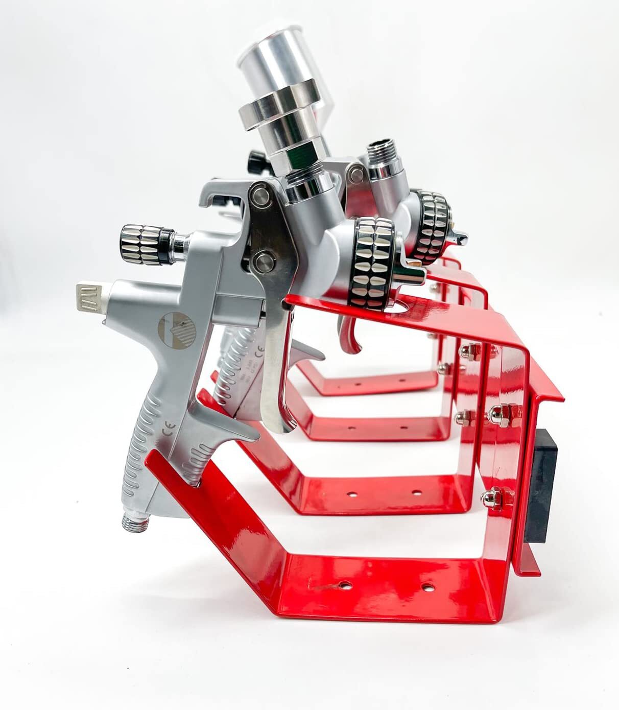 Magnetic Paint Spray Gun Holder Stand, Holds 4 Gravity Feed