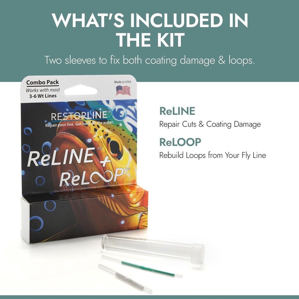 – Combo Fly Line Repair Kit | Includes ReLINE & ReLOOP | Fix Fly Lines Hea