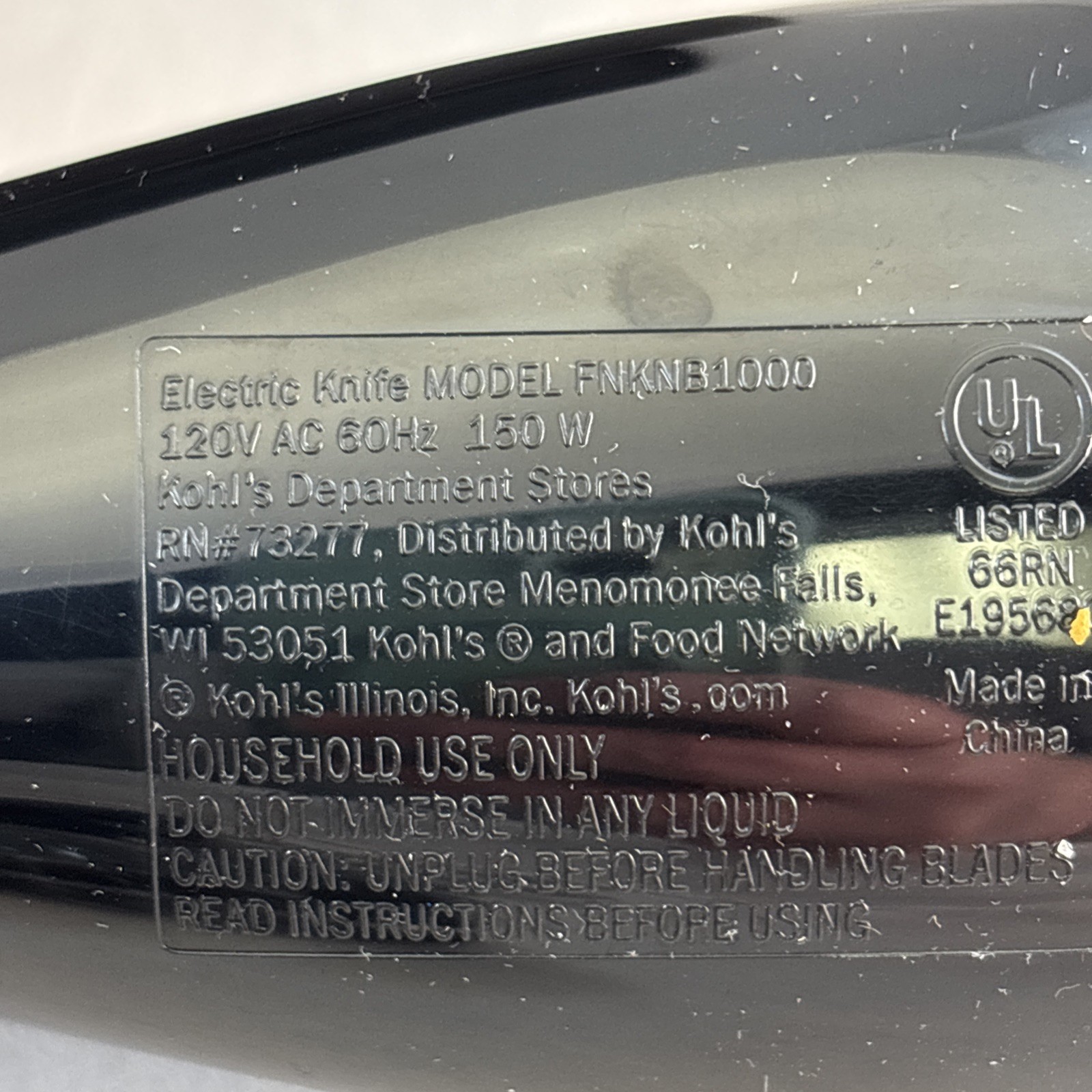 Electric Knife With Blades & Carving Fork w/Carry Case Food Network (FNKNB1000)