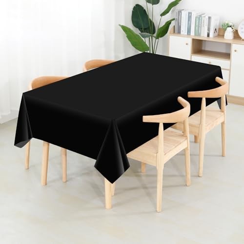54 Inch X 300 Feet Plastic Table Cover Roll 3600" x 54" (Rectangular) Black