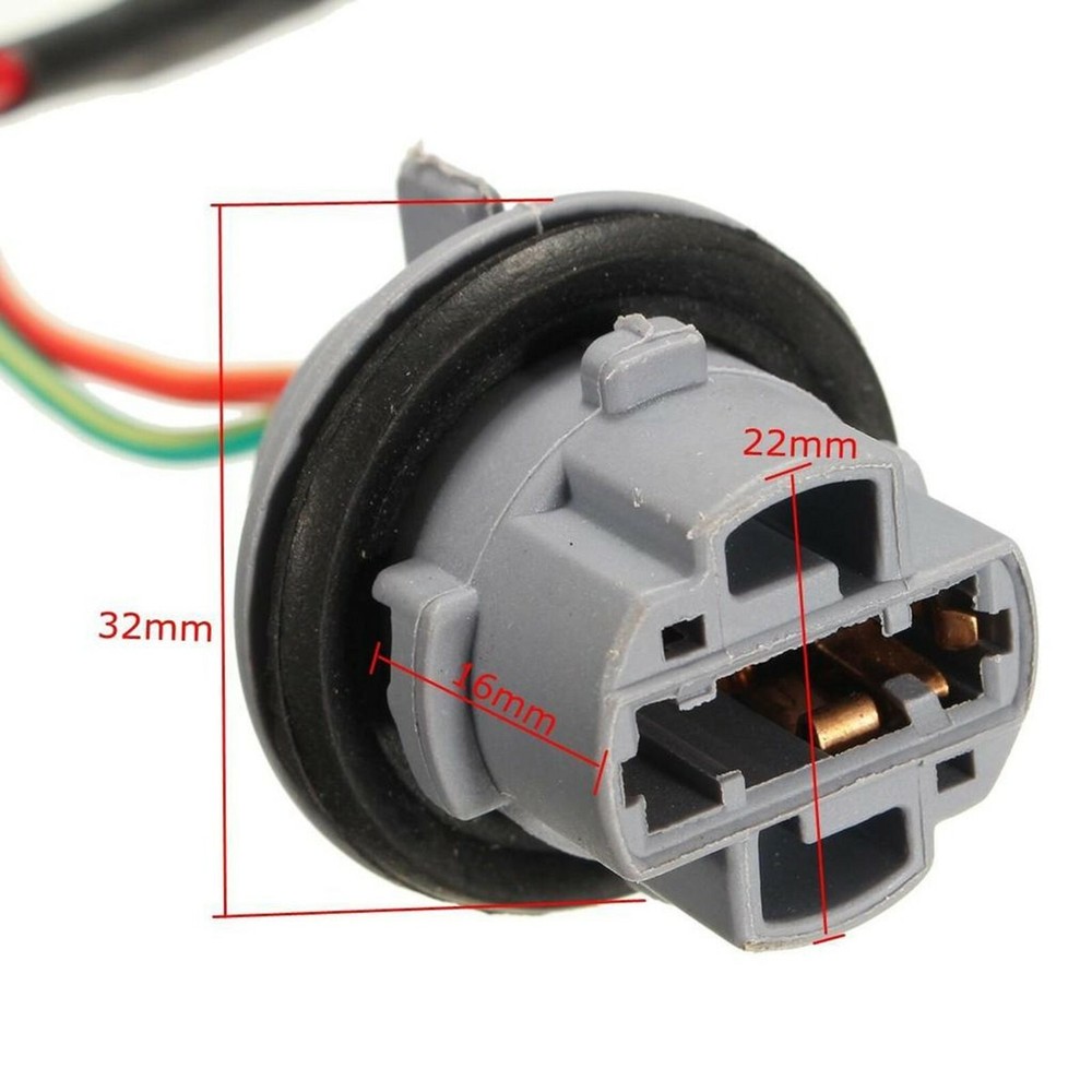 Universal Pigtail Wire Female Socket 7440 Two Harness DRL Bulb Light Replace