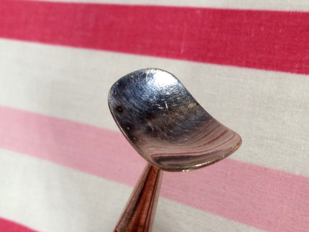 Gorgeous 1940s NAPIER Bakelite Child's Fork Spoon Pusher Set Training Silverware