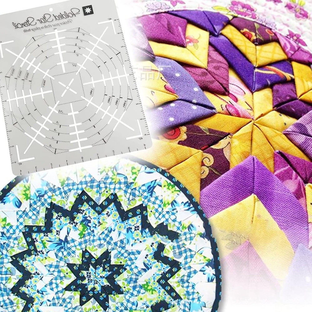 1 Pcs Folded Star Guide Stencil Sewing Quilting Template for Fabric Patchwork Pl