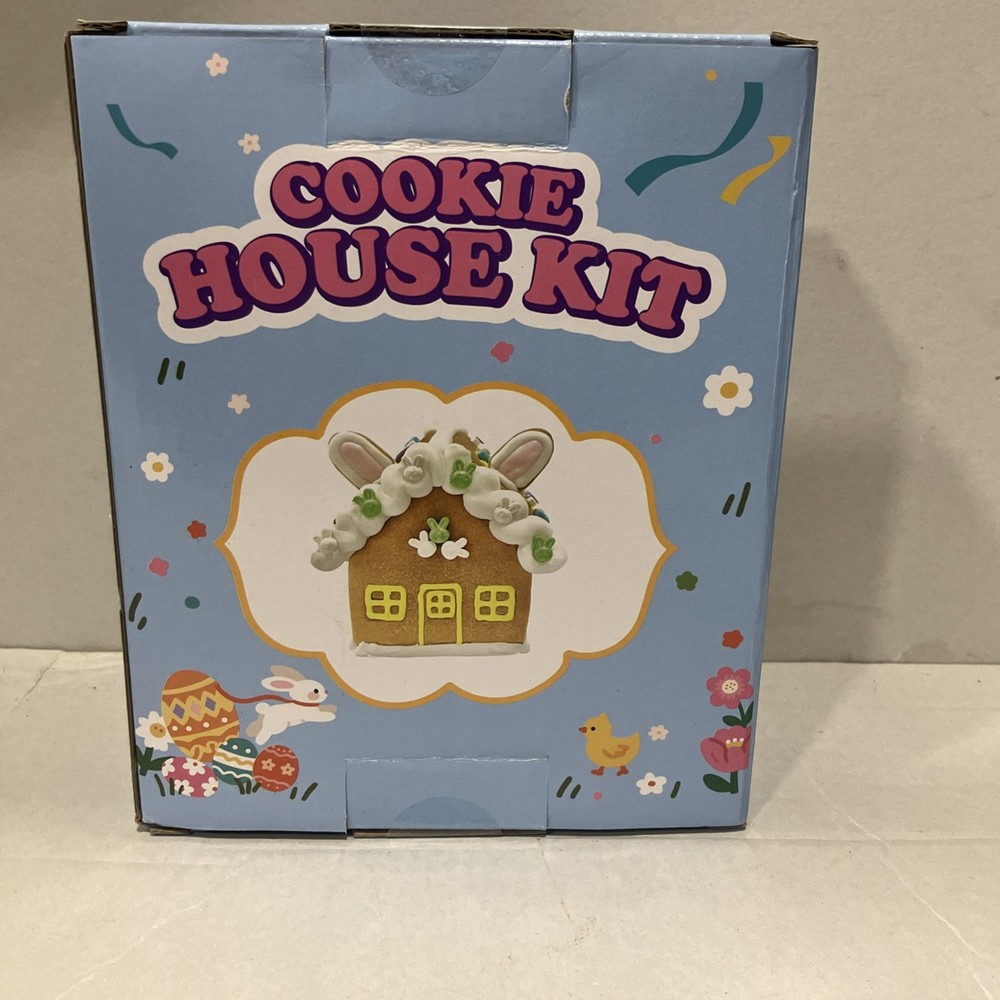 Easter Cookie Decorating Bunny House Kit with Icing Candies, Easter DIY Activity