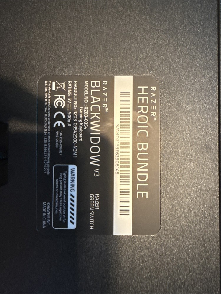 Razer Blackwidow V3 (Not pro) W/ Broken S Key