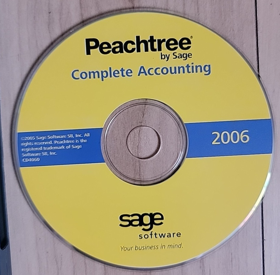 Peachtree by Sage Accounting 2006 - CD Software With S/N - READ